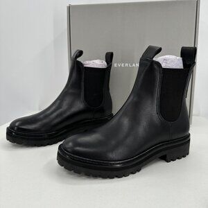 Everlane The Lug Chelsea Boot in Black sz 6.5 Women's Leather Ankle Chunky Sole